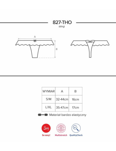 Эротические трусики стринги Obsessive 827 THONG, Цвет: красный, Размеры: L/XL, изображение 3