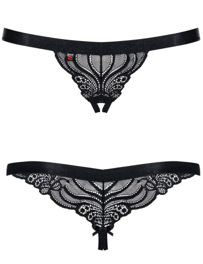 Сексуальные трусики Obsessive 828 CROTHLESS THONG, Цвет: черный, Размеры: L/XL, изображение 3