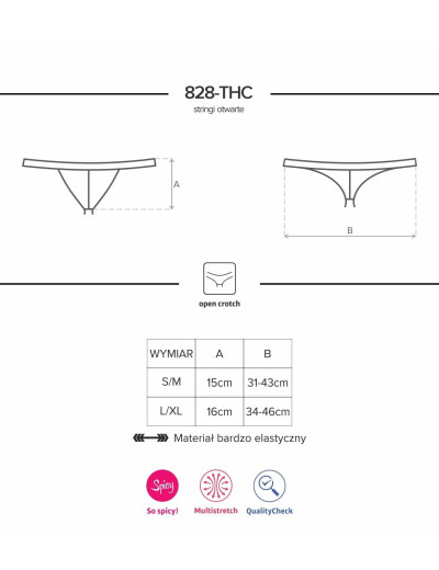 Сексуальные трусики Obsessive 828 CROTHLESS THONG, Цвет: черный, Размеры: L/XL, изображение 4