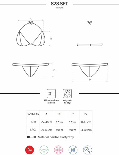 Сексуальный комплект Obsessive 828 SET, Цвет: черный, Размеры: L/XL, изображение 5