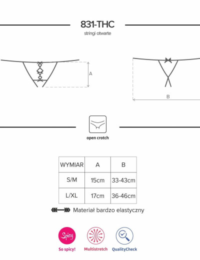 Сексуальные трусики Obsessive 831 CROTHLESS THONG, Цвет: черный, Размеры: L/XL, изображение 4