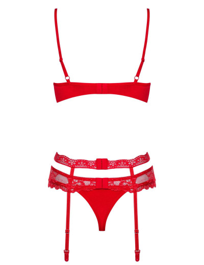 Комплект Obsessive HEARTINA SET с поясом красный, Цвет: красный, Размеры: L/XL, изображение 4