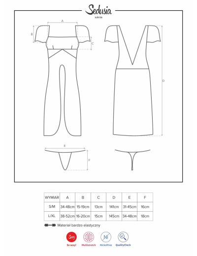 Сексуальная сорочка Obsessive SEDUSIA GOWN, Цвет: черный, Размеры: S/M, изображение 7