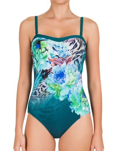 Слитный купальник бандо Felina 5211290, Цвет: зеленый океан, Размеры: 80B, изображение 4