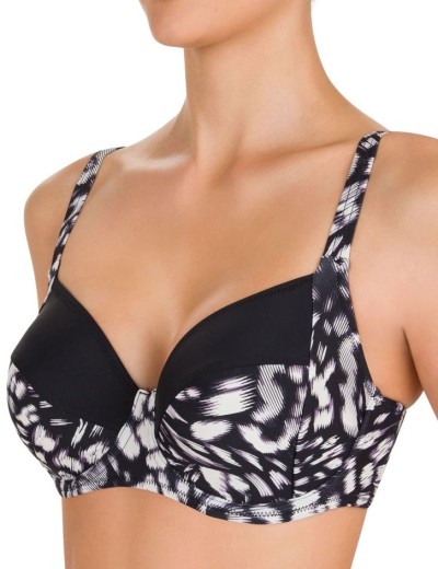 Бюстгальтер купальный мягкий Felina 5256203, Цвет: черный набивной, Размеры: 80E, изображение 2