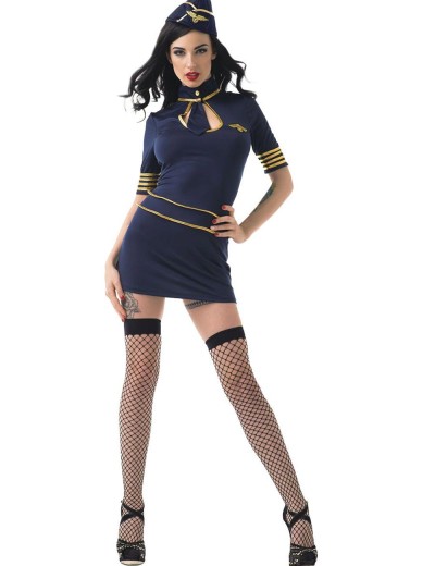 Ролевой костюм стюардессы Le Frivole 02919 STEWARDESS, Цвет: синий, Размеры: M/L, изображение 2 Ролевой костюм стюардессы Le Frivole 02919 STEWARDESS, Цвет: синий, Размеры: M/L, изображение 2