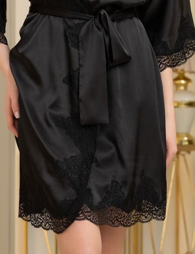 Халат из натурального шелка Mia-Amore ARIANNA 3943 черный, Цвет: черный, Размеры: S/M, изображение 5