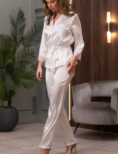 Пижама из натурального шелка Mia-Amore ARIANNA 3946 белый, Цвет: белый, Размеры: M, изображение 4