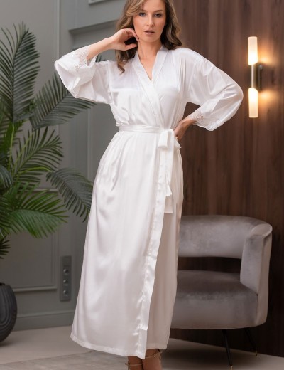 Халат женский шёлк Mia-Amore ARIANNA 3949 белый, Цвет: белый, Размеры: S/M, изображение 4