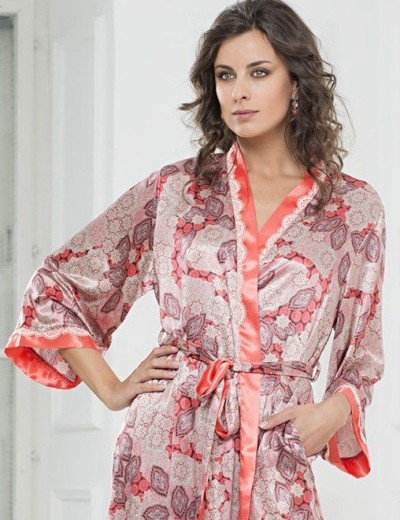 Халат длинный шёлковый Mia-Amore SHAFRAN 5929, Цвет: шафран, Размеры: 2XL/3XL, изображение 2 Халат длинный шёлковый Mia-Amore SHAFRAN 5929, Цвет: шафран, Размеры: 2XL/3XL, изображение 2