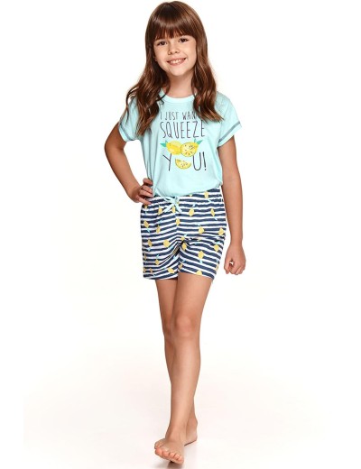 Хлопковая пижама для девочек Taro HANIA 2200-2201-03, Цвет: голубой, Размеры: 116, изображение 2