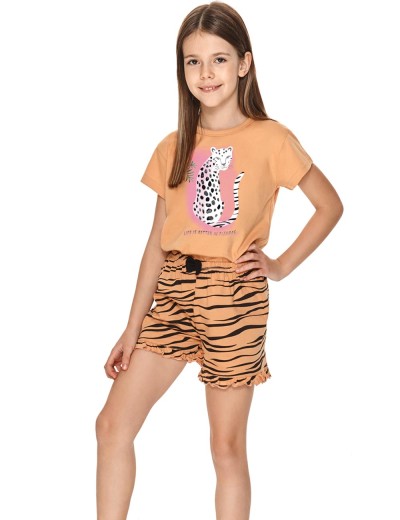 Хлопковая пижама для девочек Taro MISZA 2705-2706-02, Цвет: оранжевый, Размеры: 104, изображение 2