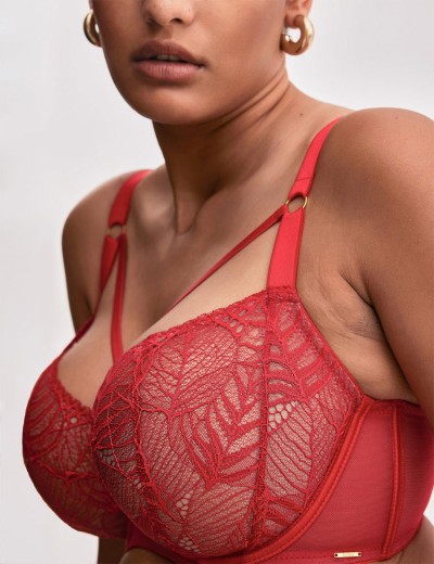 Кружевной бюстгальтер балконет Alles BEVERLY M красный, Цвет: красный, Размеры: 65E, изображение 4