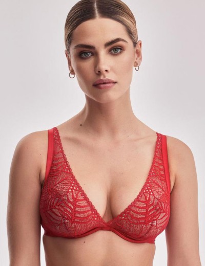 Кружевной бюстгальтер на монокаркасе Alles BEVERLY M BRALETTE красный, Цвет: красный, Размеры: 65C, изображение 3
