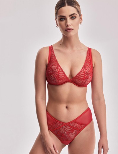 Кружевной бюстгальтер на монокаркасе Alles BEVERLY M BRALETTE красный, Цвет: красный, Размеры: 65C, изображение 5