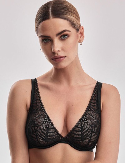 Кружевной бюстгальтер на монокаркасе Alles BEVERLY M BRALETTE черный, Цвет: черный, Размеры: 70C, изображение 3