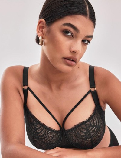 Кружевной бюстгальтер балконет Alles BEVERLY M черный, Цвет: черный, Размеры: 70D, изображение 3