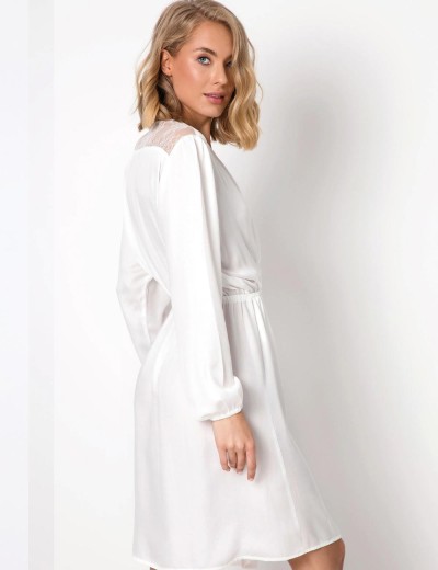Халат с запахом из вискозы Aruelle IRIS, Цвет: белый, Размеры: S, изображение 2