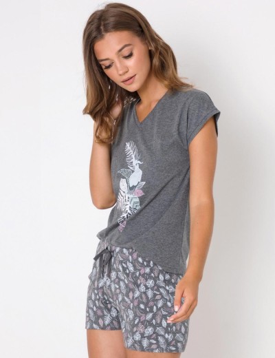 Пижама женская с шортами Aruelle KIMBERLY, Цвет: серый, Размеры: XS, изображение 3