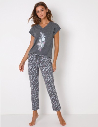 Пижама женская с брюками Aruelle KIMBERLY, Цвет: серый, Размеры: S, изображение 2