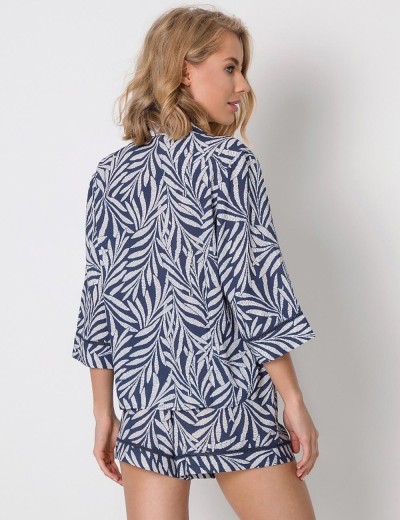 Пижама с шортами из вискозы Aruelle LIZZIE, Цвет: синий, Размеры: XS, изображение 2