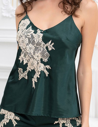 Пижама из натурального шёлка Mia-Amore FELLINI 3912 малахит, Цвет: малахит, Размеры: M, изображение 4