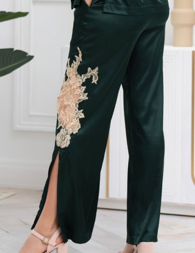 Пижама тройка из натурального шёлка Mia-Amore FELLINI 3916 малахит, Цвет: малахит, Размеры: M, изображение 8