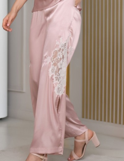 Пижама тройка из натурального шёлка Mia-Amore FELLINI 3916 пудра, Цвет: пудровый, Размеры: XL, изображение 8