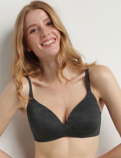 Бюстгальтер без косточек с треугольной чашкой Dim INVISIFREE 07HD серый, Цвет: серый, Размеры: 75D, изображение 3