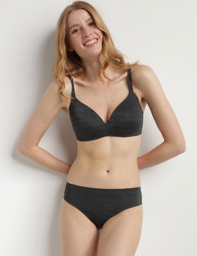 Бюстгальтер без косточек с треугольной чашкой Dim INVISIFREE 07HD серый, Цвет: серый, Размеры: 75D, изображение 4