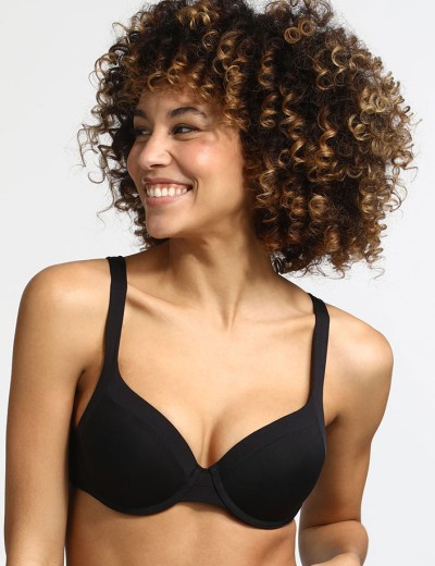 Гладкий бюстгальтер на каркасах Dim GENEROUS INVISIBLE 0CS8 черный, Цвет: черный, Размеры: 75C, изображение 3