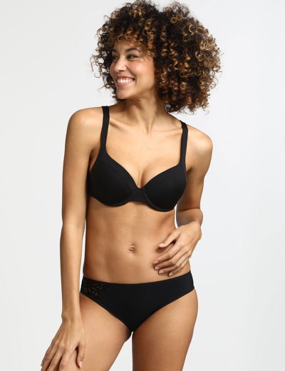 Гладкий бюстгальтер на каркасах Dim GENEROUS INVISIBLE 0CS8 черный, Цвет: черный, Размеры: 75C, изображение 4