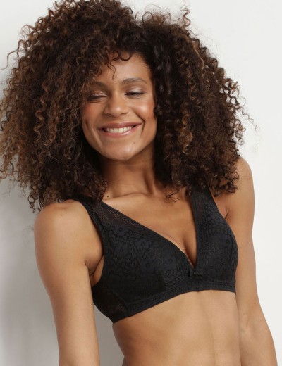 Кружевной бюстгальтер бралетт без косточек Dim SUBLIM 0CDM черный, Цвет: черный, Размеры: 70A, изображение 5