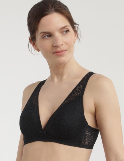 Кружевной бюстгальтер бралетт без косточек Dim SUBLIM 0CDM черный, Цвет: черный, Размеры: 70A, изображение 3