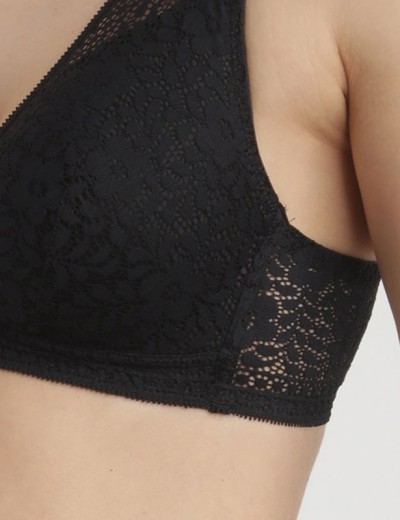 Кружевной бюстгальтер бралетт без косточек Dim SUBLIM 0CDM черный, Цвет: черный, Размеры: 70A, изображение 4