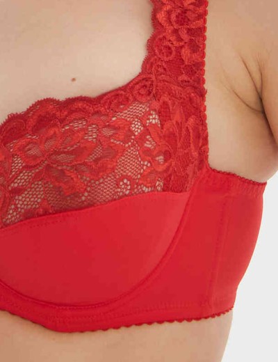 Бюстгальтер мягкий с подкроем Elli 1012 красный, Цвет: красный, Размеры: 100D, изображение 4