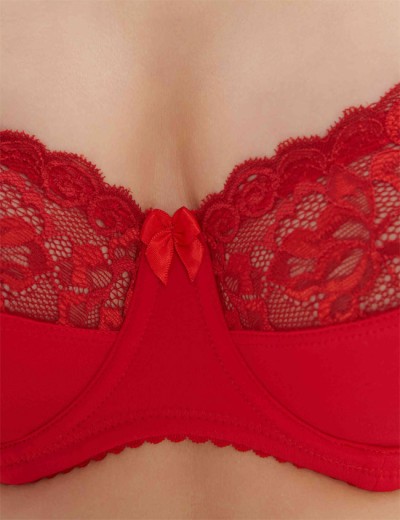 Бюстгальтер мягкий с подкроем Elli 1012 красный, Цвет: красный, Размеры: 100D, изображение 5
