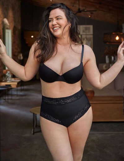 Высокие трусы слипы с кружевом Janira SOFT LACE 1030318 SUPER HIGH black, Цвет: black (черный), Размеры: L, изображение 3