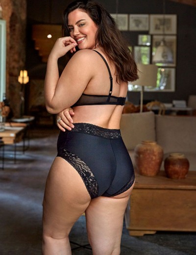 Высокие трусы слипы с кружевом Janira SOFT LACE 1030318 SUPER HIGH black, Цвет: black (черный), Размеры: L, изображение 2