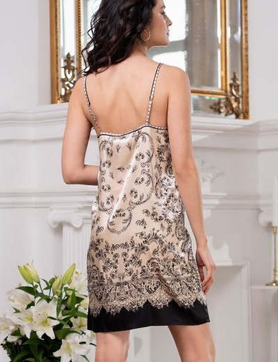 Короткая шелковая сорочка Mia-Amore PENELOPA 3691, Цвет: бежевый, Размеры: L, изображение 2