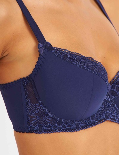 Бюстгальтер полумягкий Simona M 610 синий-сетка, Цвет: Синий-сетка, Размеры: 70H, изображение 5