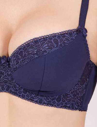 Бюстгальтер полумягкий Simona M 610 синий-сетка, Цвет: Синий-сетка, Размеры: 70H, изображение 8