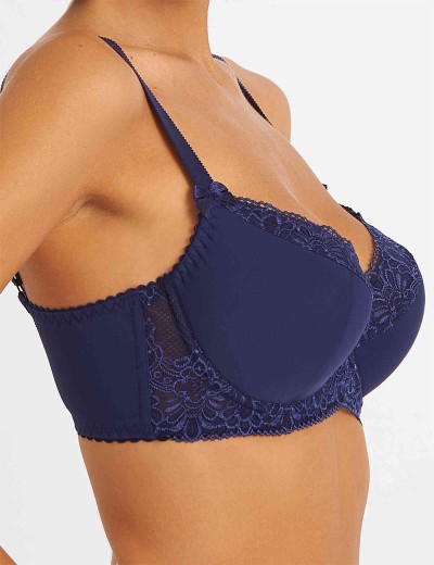 Бюстгальтер полумягкий Simona M 610 синий-сетка, Цвет: Синий-сетка, Размеры: 70H, изображение 3