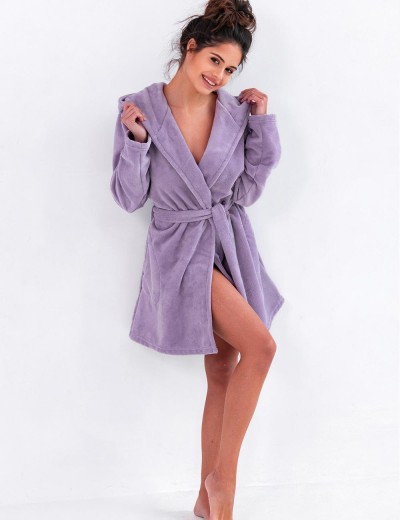 Короткий халат с капюшоном Sensis AMETHYST, Цвет: сиреневый, Размеры: L/XL, изображение 3