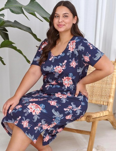 Ночная сорочка с коротким рукавом Taro 2879/2927 ELLIE, Цвет: синий/розовый, Размеры: S, изображение 4