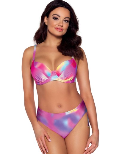 Верх купальника на тонком поролоне Ava SK163 U Pastel Tie Dye, Цвет: розовый микс, Размеры: 100D, изображение 7