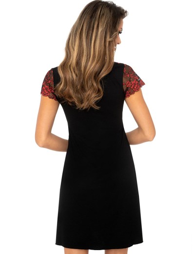 Ночная сорочка с коротким рукавом Donna MIRELLA nightdress, Цвет: черный, Размеры: S, изображение 2