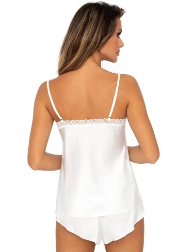 Атласная пижама топ и шорты Donna TIFFANI 1/2 pyjamas EKRU, Цвет: экрю, Размеры: L, изображение 2