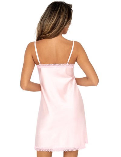 Атласная сорочка на тонких бретелях Donna TIFFANI nightdress PINK, Цвет: розовый, Размеры: L, изображение 2
