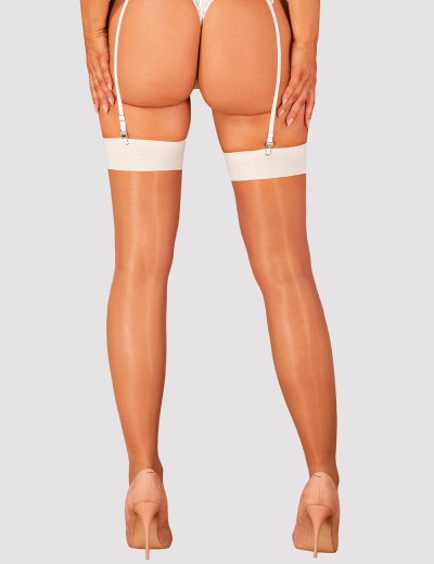 Чулки под пояс Obsessive S 814 WHITE, Цвет: белый, Размеры: S/M, изображение 2